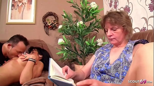 Mature German couple does it in front of the cleaning lady and she has to join in