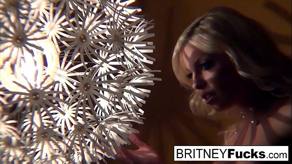 Sexy blonde in a retro tease and solo