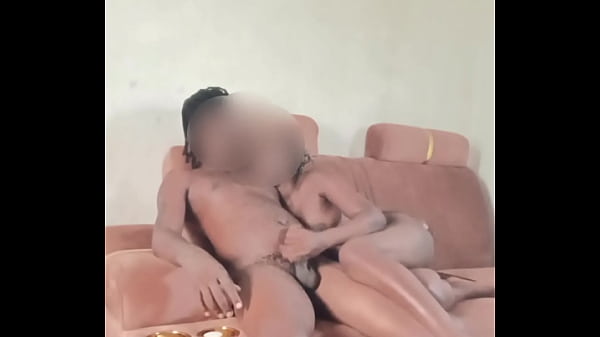 Sexy cute neighbour'_s wife playing with my dick when she found me naked onthe sofa