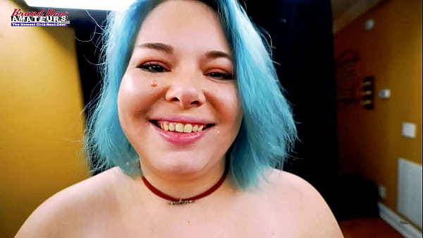 Blue Haired Busty Coed Dixie Sucks A Dick And Gets Her Twat Deeply Pounded!
