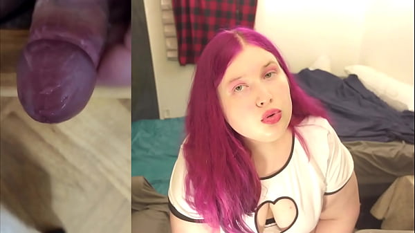 Chubby Tranny Masturbates with Cock Toy POV