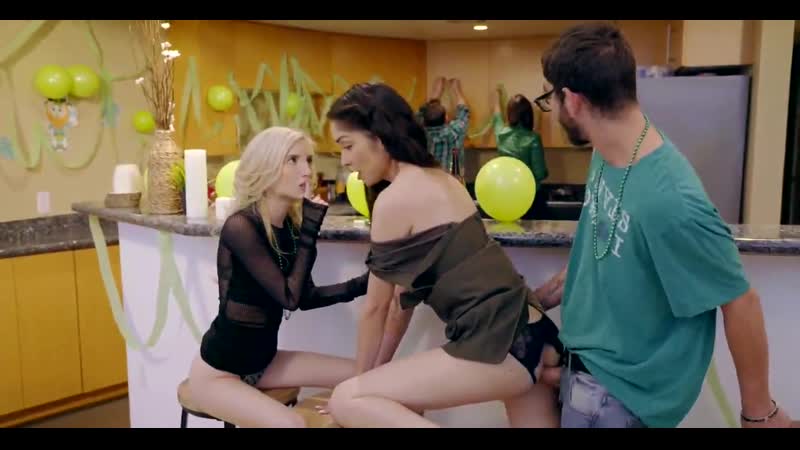 Fucks two sisters in front of their parents (threesome, sisters, ffm, ffm, blowjob, blowjob, group sex, gangbang)